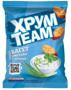 ХрумTeam Багет Сметана-Зелень 55г Пивасов Одеса