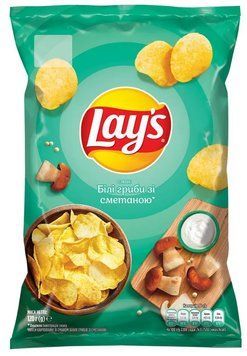 Чипси Lays Білі гриби-Сметана 120г Пивасов Одеса